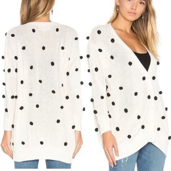 The Great The Bobble Cardigan Cream Black Pom Pom Knit Siz 1/ Small Longline - Picture 9 of 16